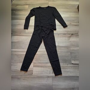 Black Long Sleeve Top and Pants Set